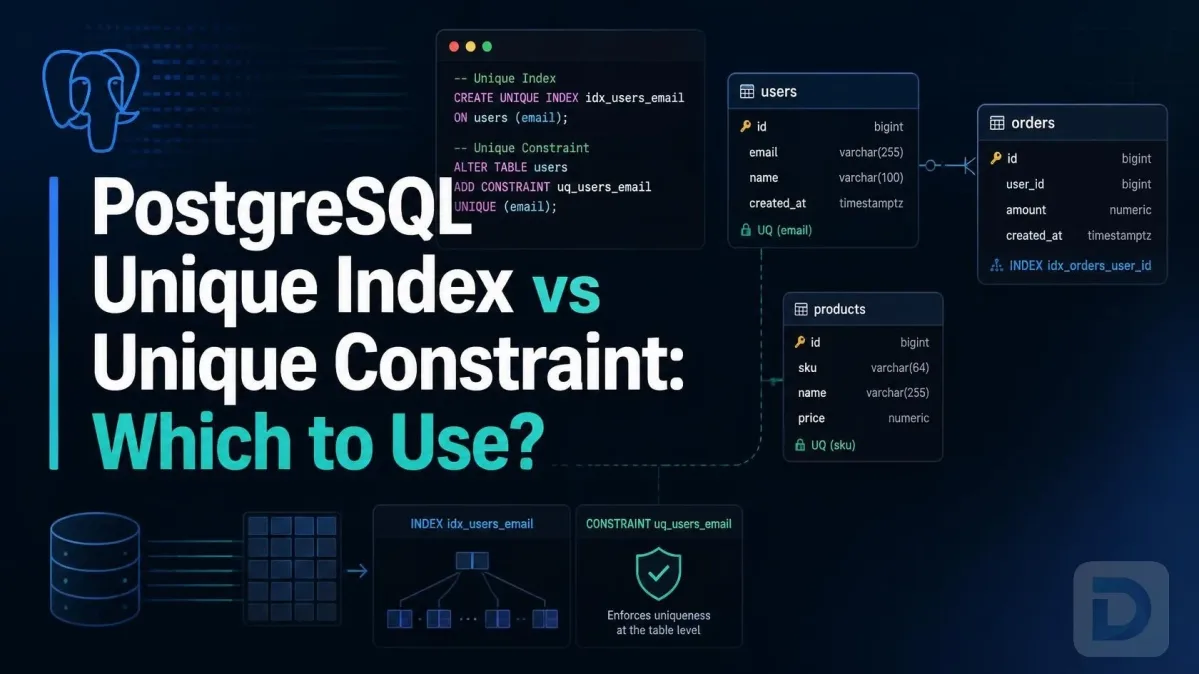 PostgreSQL Unique Index vs Unique Constraint: Which to Use?