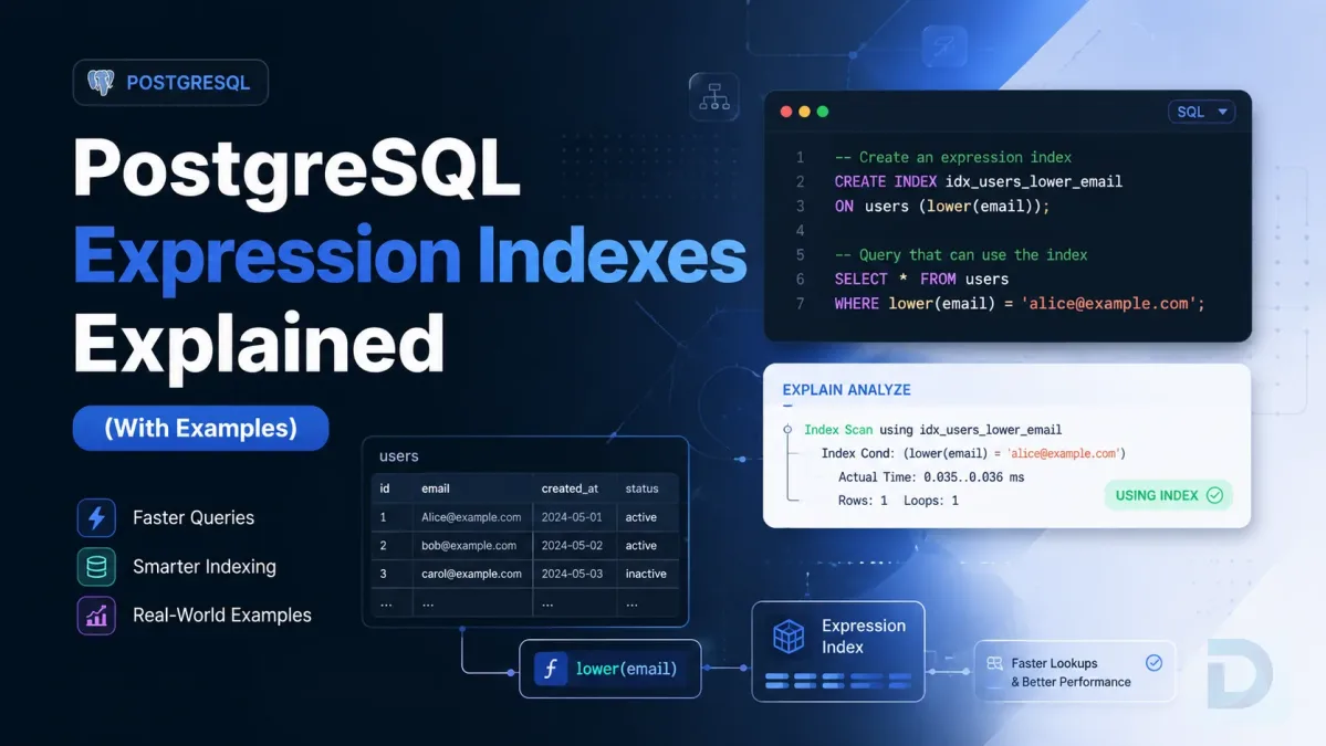 PostgreSQL Expression Indexes Explained (With Examples)